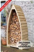 Gothic Arched - Shaped Log Store. DELIVERED FULLY ASSEMBLED