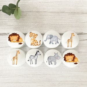 Jungle Animals Drawer Knobs, Drawer Knobs, Furniture Knobs, Children's Room, Nursery Decor, Nursery, Safari, knobs, Kids Knobs, Handles.