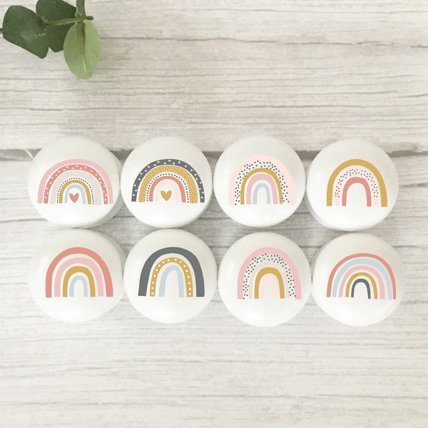 Knobs, Drawer Knobs, Rainbow Knobs, Kids Knobs, Kids Pulls, Dresser Knobs, Door Knobs, Handles, Wooden Knobs, Cupboard Knobs, Nursery Decor.