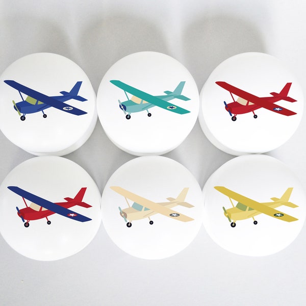 Drawer Knobs, Aeroplane Knobs, Knobs, Airplane Knobs, Pulls, Dresser Knobs, Handles, Door Knobs, Boys Room, Kids Room, Retro Plane, Vintage.