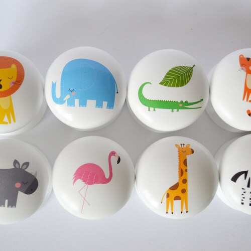 Nursery Decor Drawer Knobs Safari Animal Knobs Jungle Etsy UK
