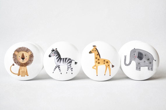 Jungle Animals Drawer Knobs Drawer Pulls Dresser Pulls Etsy