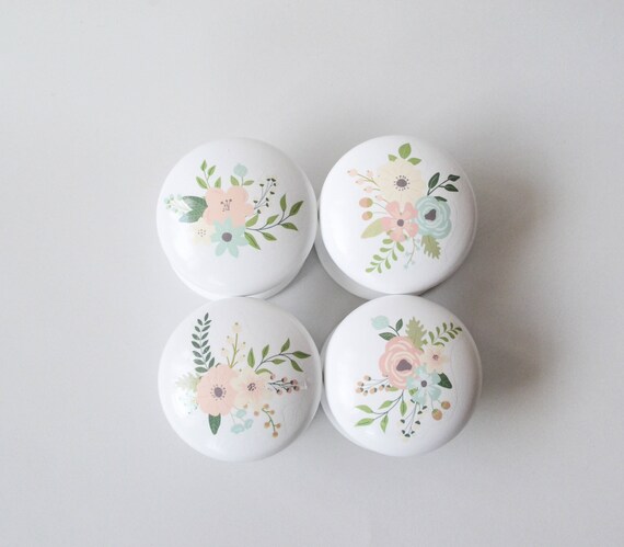 Floral Drawer Knobs Floral Drawer Pulls Drawer Pulls Etsy