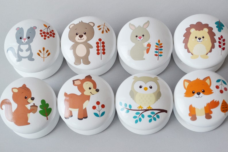 Forest Animals Drawer Knobs Drawer Pulls Dresser Pulls Etsy