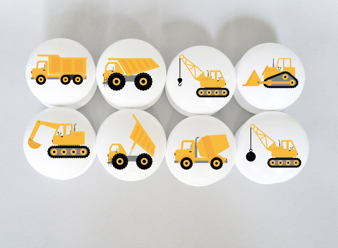 Drawer Knobs, Nursery Decor, Knobs, Construction Knobs, Pulls, Dresser