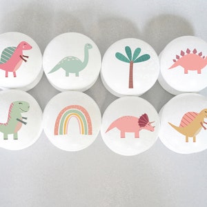 Drawer Knobs, Dinosaur Knobs, Pink Dinosaur, Door Knobs, Drawer Pulls, Girls, Boys, Dinosaur Room, Nursery Dresser Knobs, Furniture Knobs.