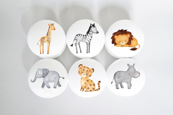 Jungle Animals Drawer Knobs Drawer Pulls Dresser Pulls Etsy