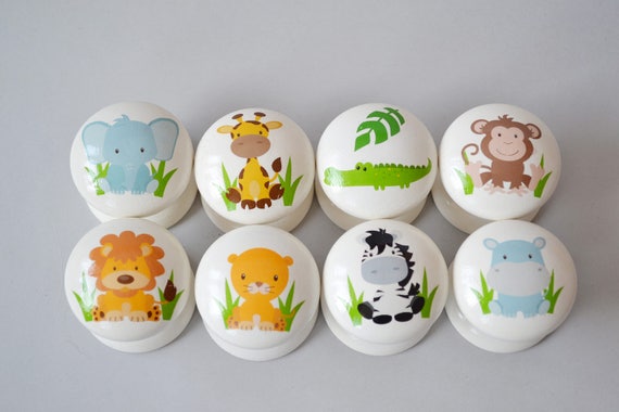Jungle Animals Drawer Knobs Drawer Pulls Dresser Pulls Etsy
