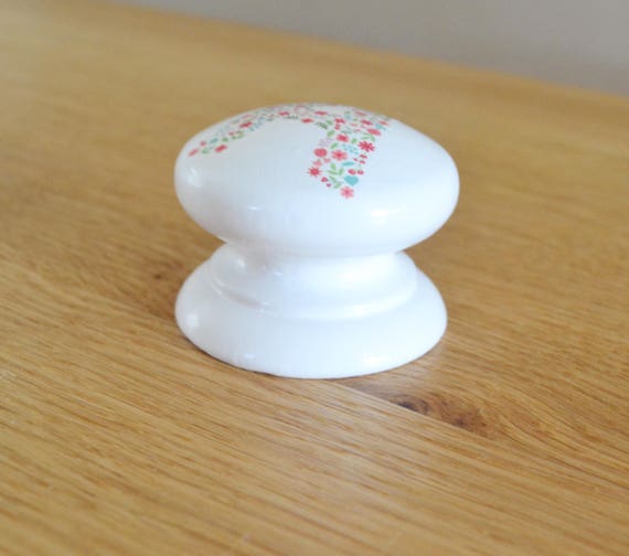 Floral Alphabet Knob Personalised Pull Dresser Pull Etsy