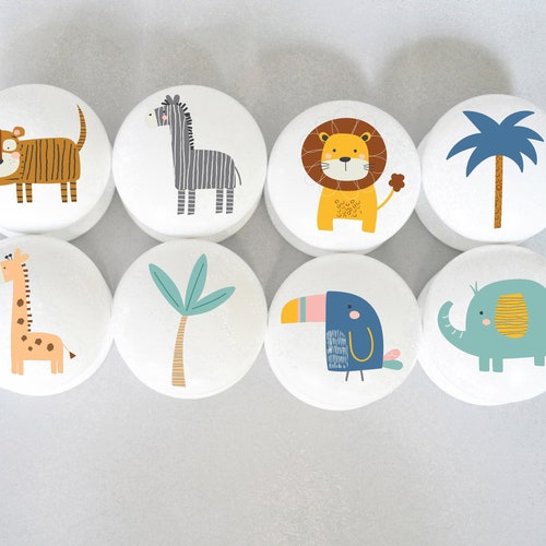 Nursery Decor Drawer Knobs Safari Animal Knobs Jungle Etsy UK
