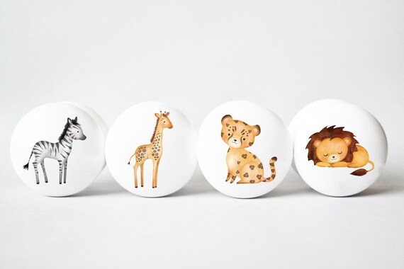 Jungle Animals Drawer Knobs Drawer Pulls Dresser Pulls Etsy