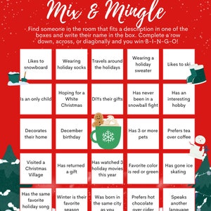 Holiday Get to Know You Bingo - Etsy
