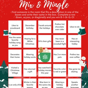 Holiday Get to Know You Bingo - Etsy