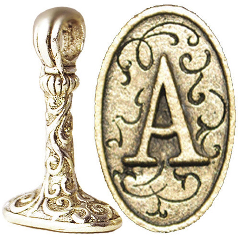 Letter A Fob Charms 4 pcs 14K Gold Plated