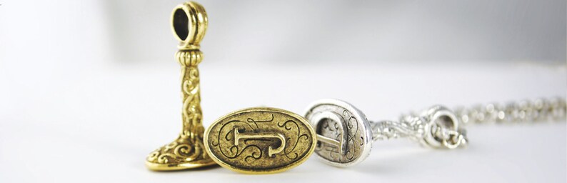 Letter A Fob Charms 4 pcs 14K Gold Plated