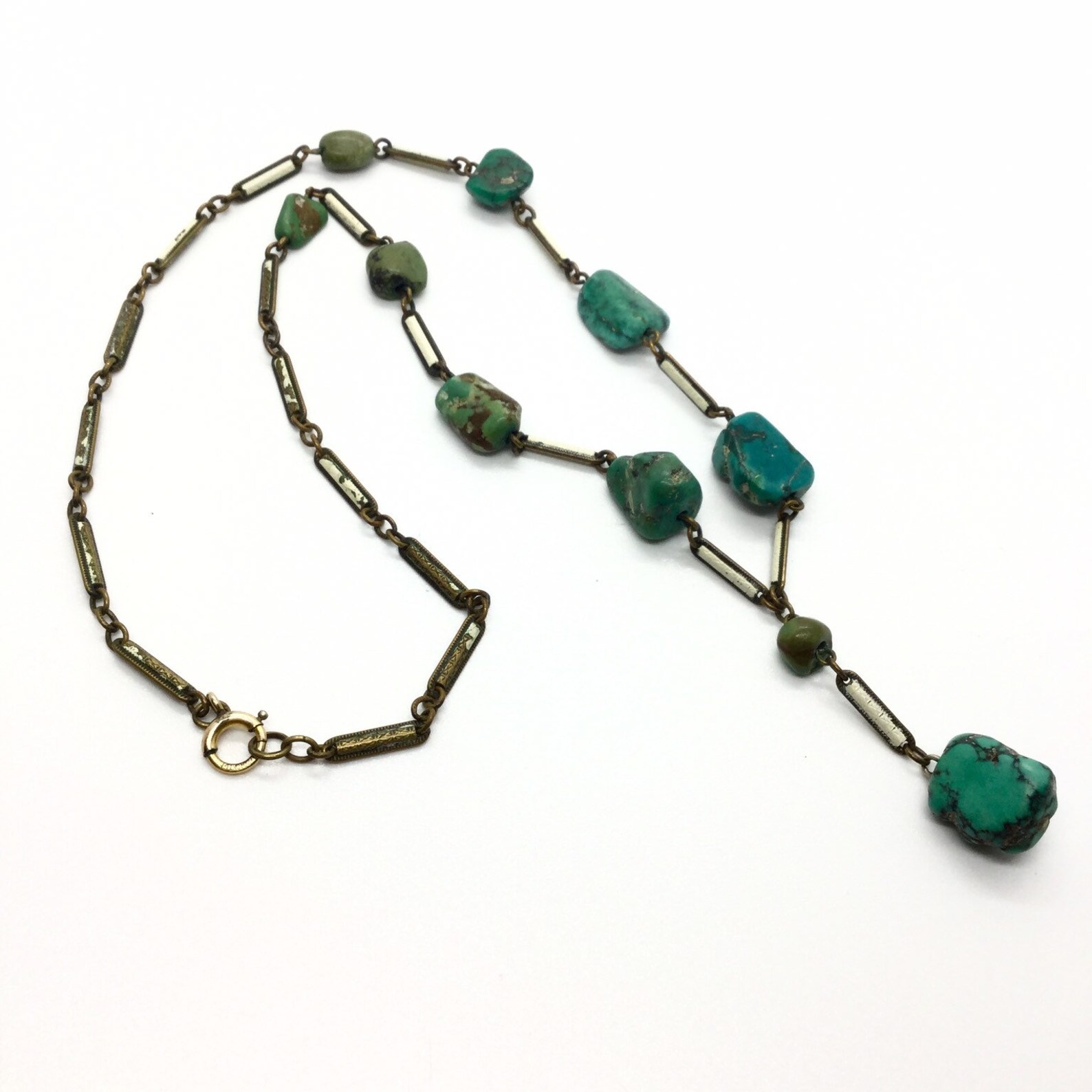 Old pawn vintage Navajo genuine TURQUOISE nugget 12k gold Etsy