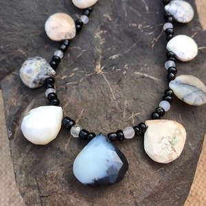 Distinctive monochrome Dendrite Opal necklace