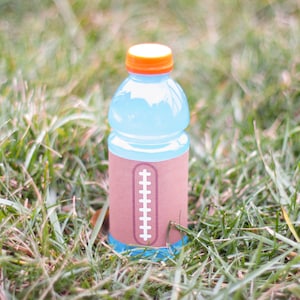 20 oz Gatorade bottle label with football design