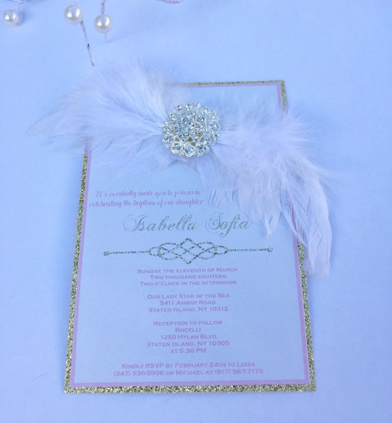 Angel Wing Invitation Angel Baby Shower Invitation Feather Etsy