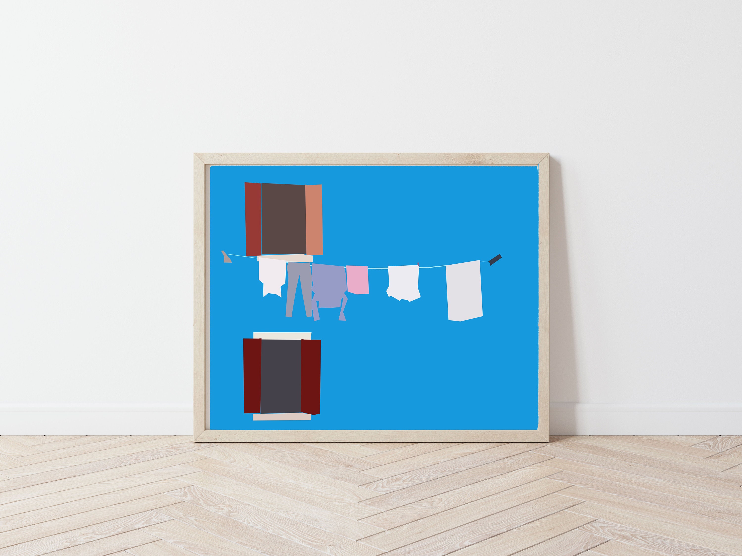 Laundry line contemporary art laundry room printable art Etsy