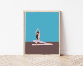 Yoga  printable poster  ,Yoga pose ,Home yoga, Illustration , Yoga studio decor, Yoga pose, Yoga art.