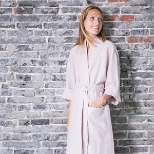 Linen Robe Linen Bathrobe Perfect Gift Woman Kimono Robe Stonewashed Linen Kimono Robe Linen Kimono Oversize Linen Bridal Kimono