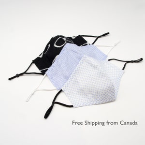 Linen Face Mask Set of 5: Washable, Adjustable, with Filter Pocket