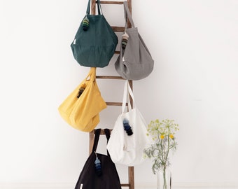 Linen Cotton Blend Tote Bag: Everyday Reusable Shopping Bag