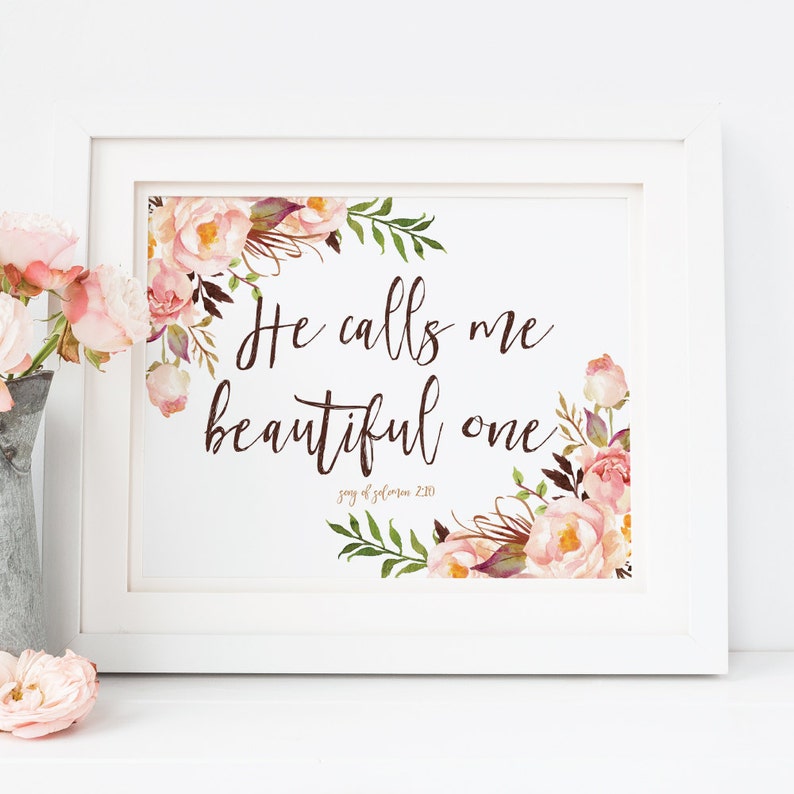 Song of Solomon 2:10 He Calls Me Beautiful One Pink Nursery - Etsy