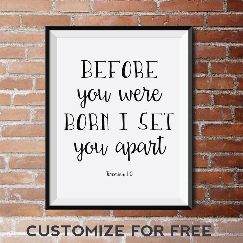 Jeremiah 1 5 Nursery Bible Verses Baby Boy Nursery Baby Etsy