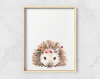 Hedgehog Print, Nursery Decor, Baby Hedgehog, Woodland Animal Prints, Cute Baby Animals, Nursery Wall Art, Girl Nursery Print, Baby Shower