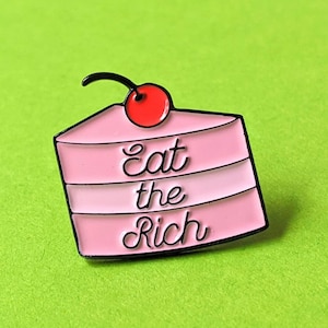 Eat The Rich Enamel Pin - Socialist Pin - Funny Enamel Pin - Leftist Badge - Anticapitalist Gift - Anarchist Design