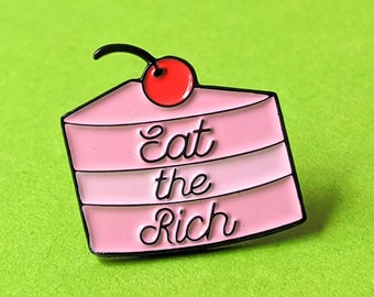 Eat The Rich Enamel Pin - Socialist Pin - Funny Enamel Pin - Leftist Badge - Anticapitalist Gift - Anarchist Design