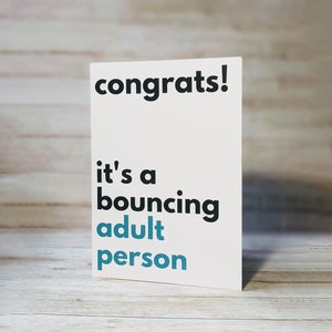 Carte de voeux pour personne adulte - carte non binaire drôle - Design LGBT - cadeau trans - carte trans - carte de félicitations