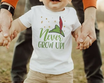 Never Grow Up Bella Canvas Baby Short Sleeve T-Shirt