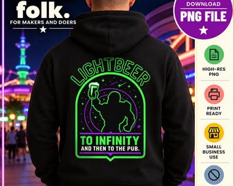 Lightbeer Space Ranger Beer Design | Retro Sci-Fi Pub Humor (Digital Download)