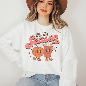 Tis The Season Retro Pullover Sweatshirt / Halloween / Pumpkin / Pumpkin Spice /