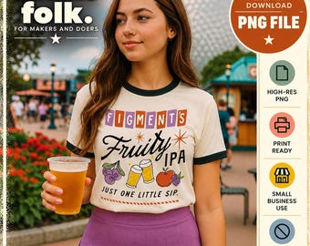 Figment's Fruity IPA Design | EPCOT Theme Park Beer Graphic (Digital Download)