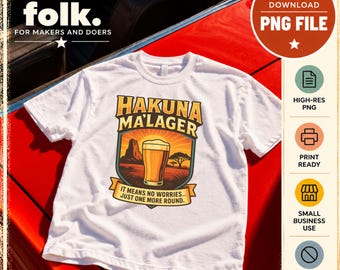 Hakuna Ma'Lager Beer Design | Lion King Inspired Retro Tavern Graphic (PNG File)