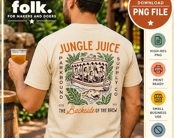 Jungle Juice Shirt Design | Retro Safari Beer Graphic (Digital Download)