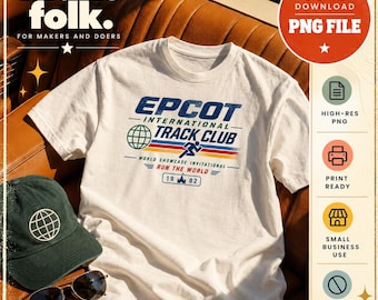 EPCOT International Track Club PNG | Retro Disney World Running Shirt Design | Vintage Theme Park Sublimation Digital Download