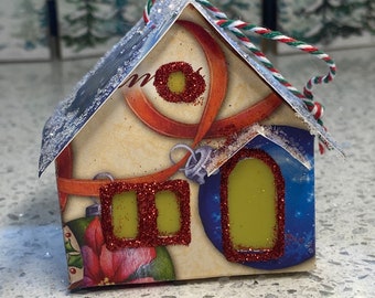 Christmas ornament - stocking stuffer - Little Putz House - Gift - House Ornament