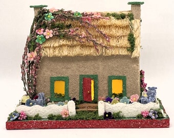 Cabaña irlandesa ORIGINAL - Casa Putz - Casa Glitter - Día de San Patricio - Cabaña con techo de paja - Hecho a mano