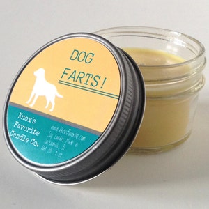 Dog Farts soy scented 4 oz candle, funny dog lover gag gift for him,new dog housewarming gift image 1