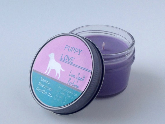 Puppy Love Love Spell Perfume Scented Soy 4 Oz Mason Jar Etsy