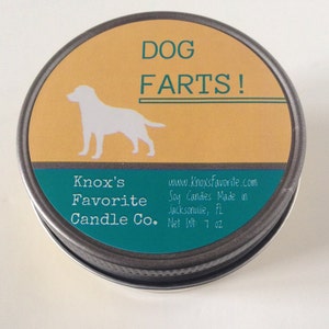Dog Farts soy scented 4 oz candle, funny dog lover gag gift for him,new dog housewarming gift image 2