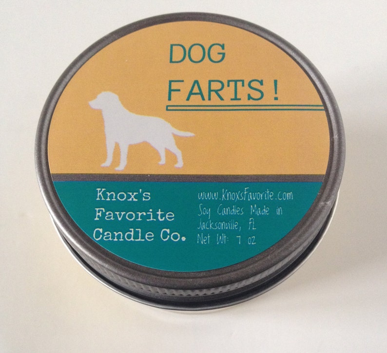 Dog Farts soy scented 4 oz candle, funny dog lover gag gift for him,new dog housewarming gift image 2