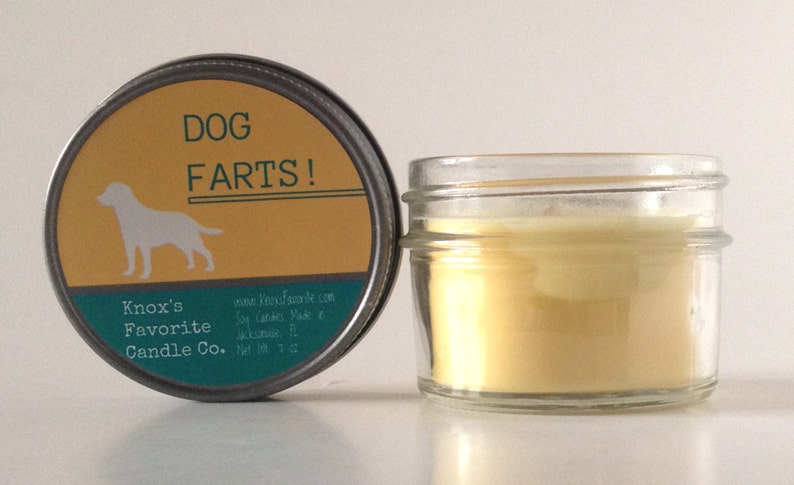 Dog Farts soy scented 4 oz candle, funny dog lover gag gift for him,new dog housewarming gift image 3