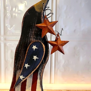 Primitive Americana Crow, Primitive Crow, Primitive Americana, Americana Decor