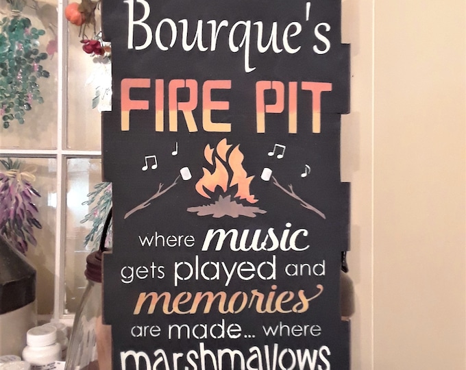 Fire Pit/Camp Fire Signs - Thymes Of Old Primitives Personalized Primitive Large Welcome To Our Fire Pit Sign, Outdoor Sign, Solid Wood Sign - Fire Pit/Camp Fire Signs - Thymes Of Old Primitives